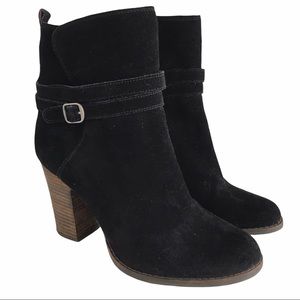Lucky Brand Latonya Block Heel Ankle Booties Black Size 10